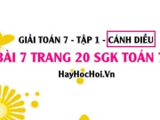 Giải bài 7 trang 20 Toán 7 Tập 1 SGK Cánh Diều